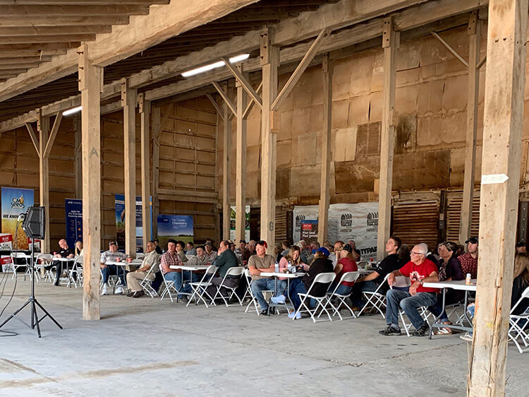 Harriston Agromart community gathering in hall