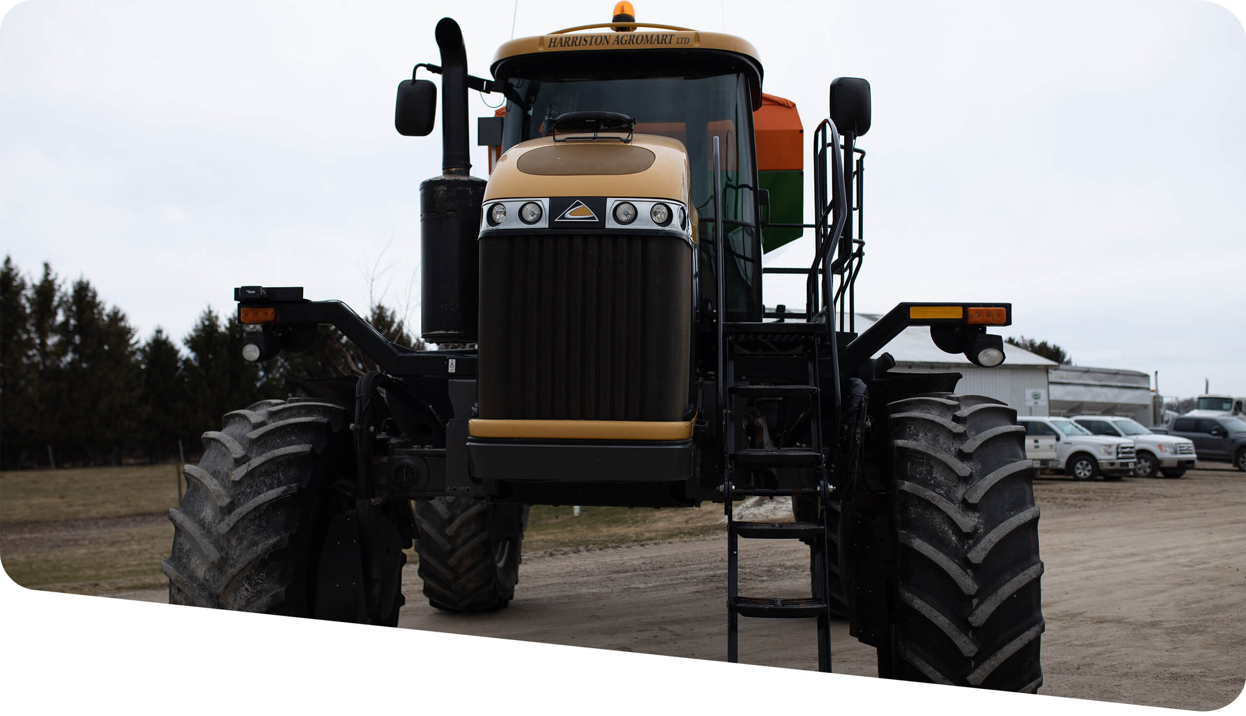 Yellow tractor on Harriston Agromart land