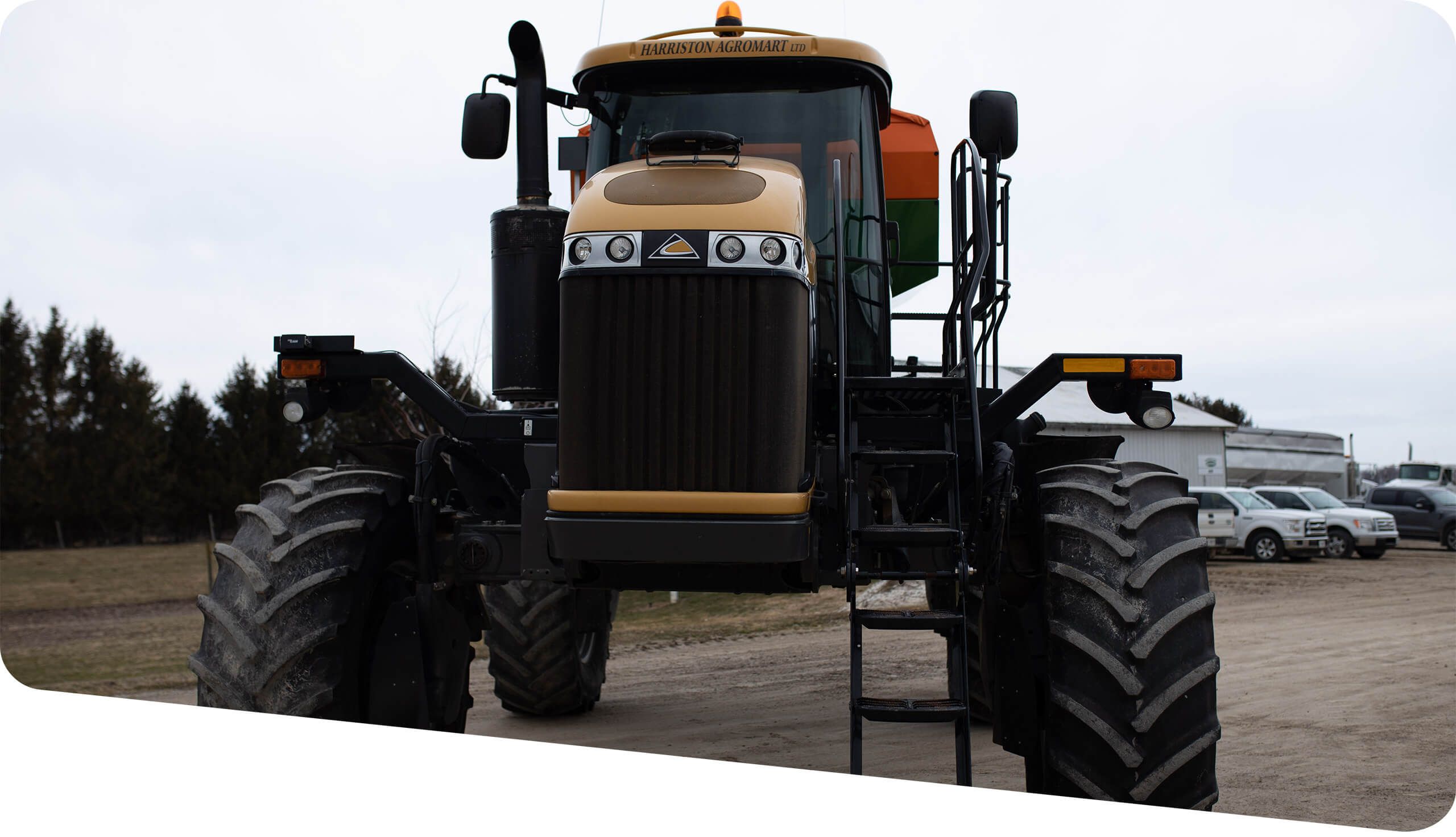 Yellow tractor on Harriston Agromart land